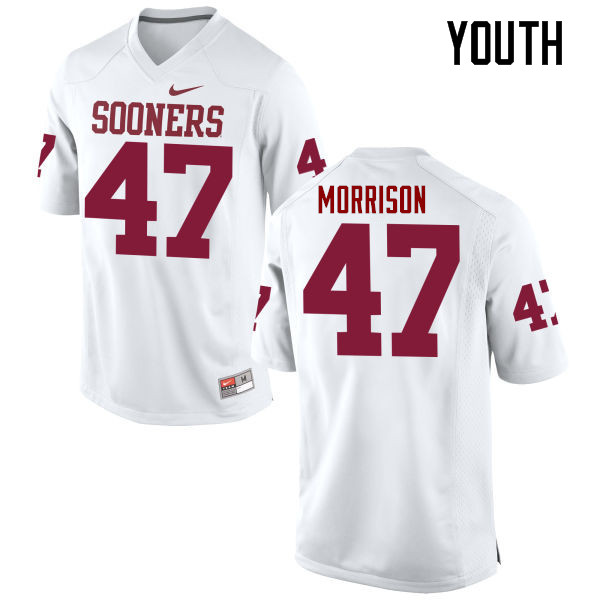 Youth Oklahoma Sooners #47 Reece Morrison College Football Jerseys Game-White - Click Image to Close